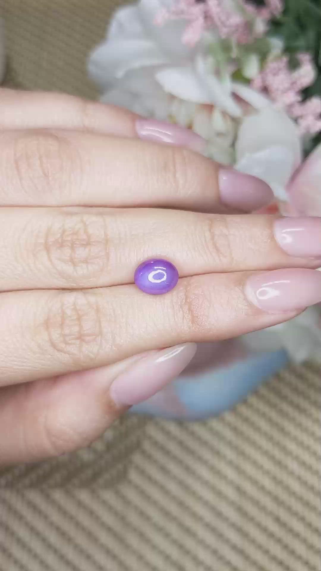 3.12 Ct. Pinkish Purple Star Sapphire from Ceylon (Sri Lanka) Size Video