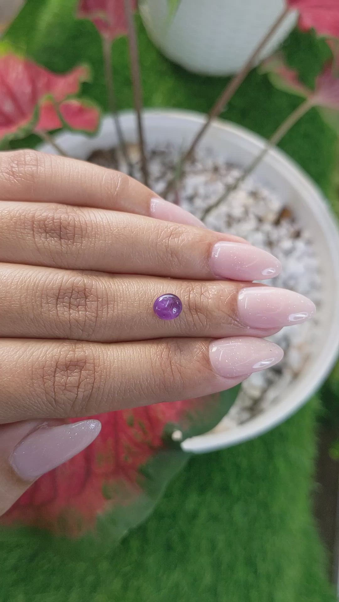 1.54 Ct. Pinkish Purple Star Sapphire from Ceylon (Sri Lanka) Size Video
