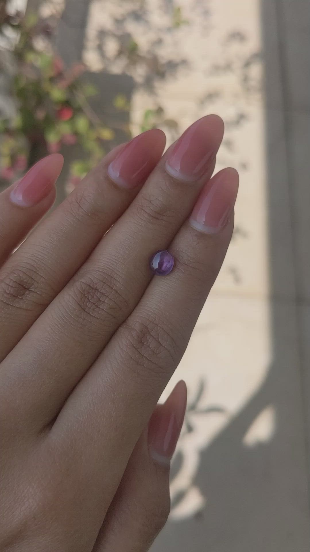 1.54 Ct. Pinkish Purple Star Sapphire from Ceylon (Sri Lanka) Size Video
