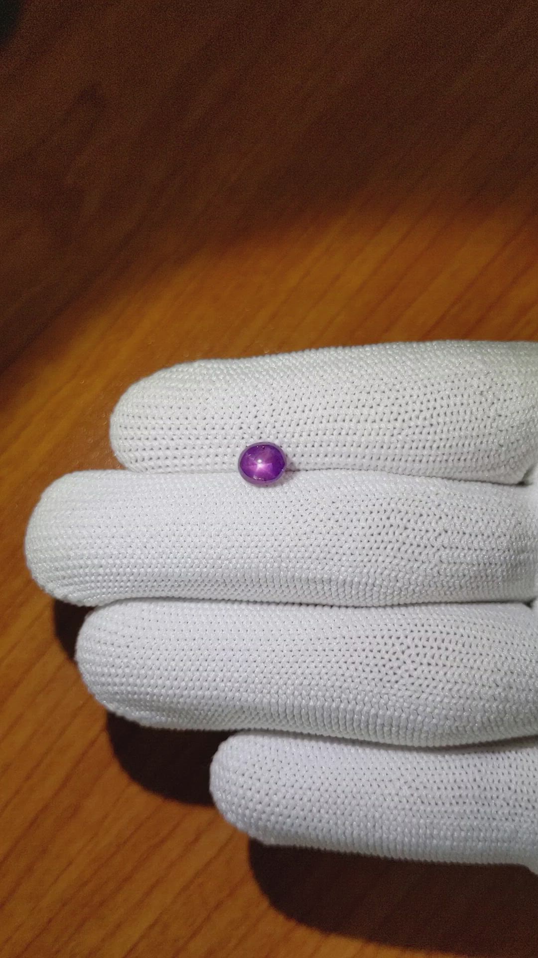 1.54 Ct. Pinkish Purple Star Sapphire from Ceylon (Sri Lanka) Size Video