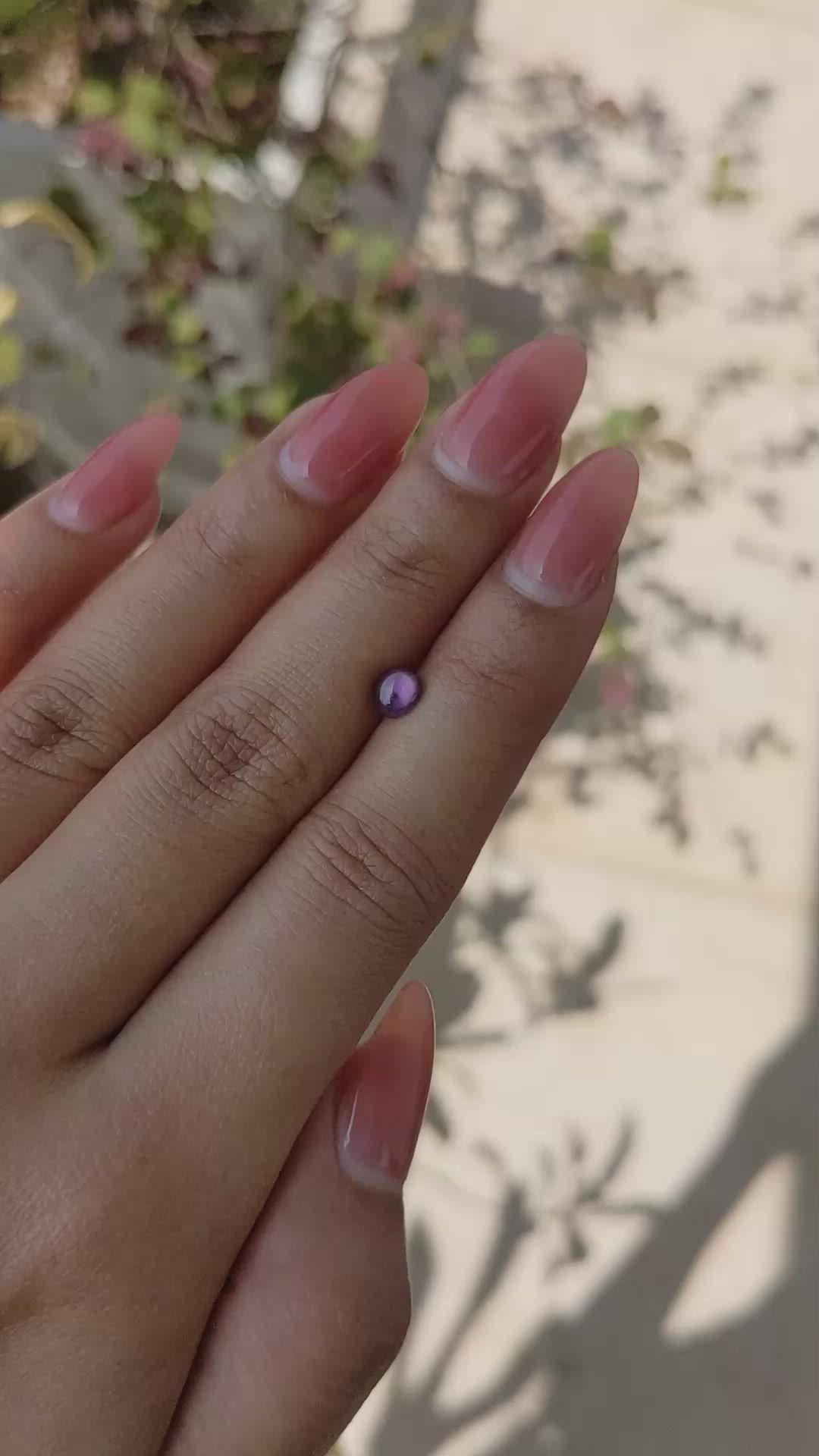 0.81 Ct. Pinkish Purple Star Sapphire from Ceylon (Sri Lanka) Size Video