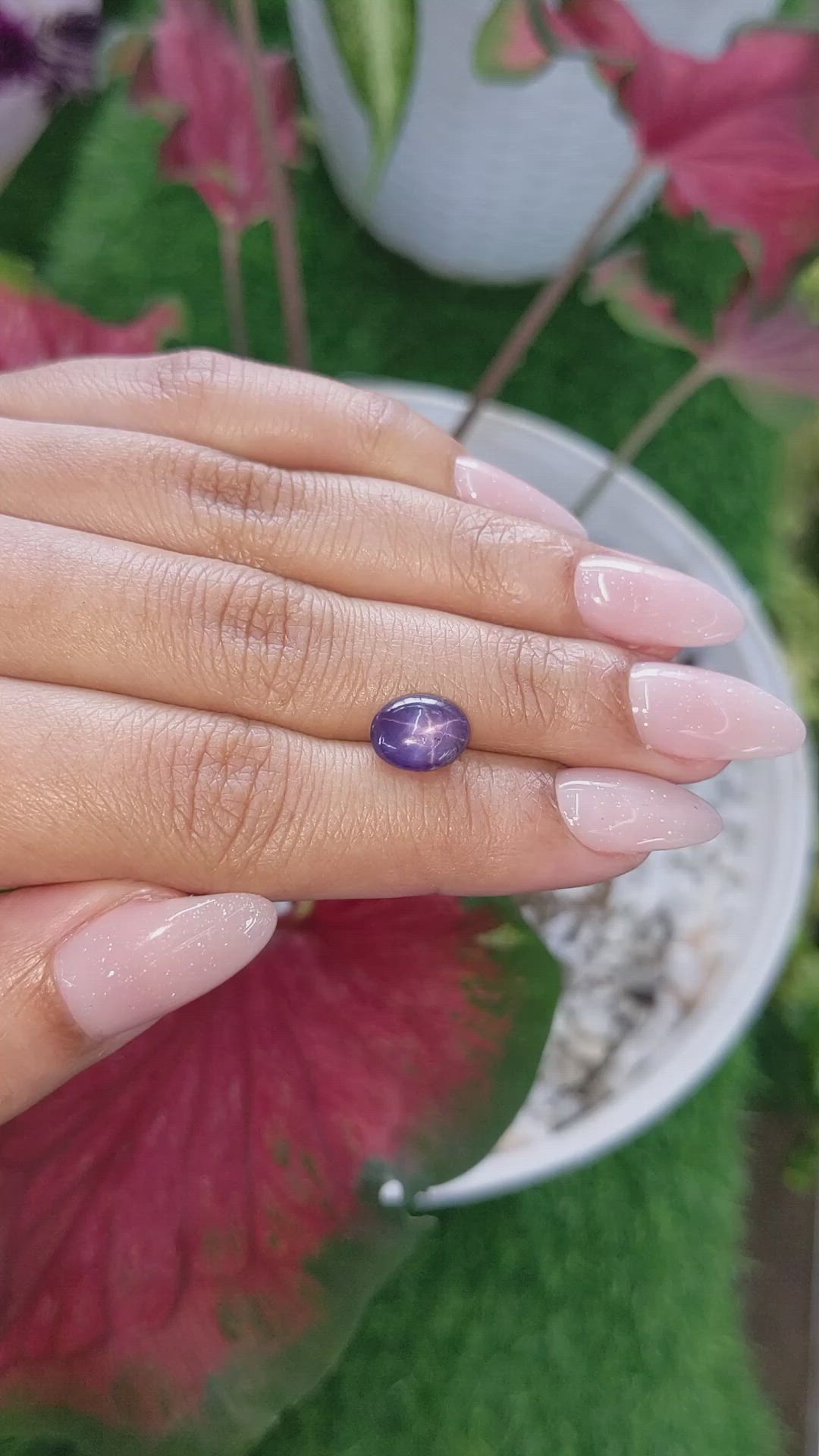 4.15 Ct. Purple Star Sapphire from Ceylon (Sri Lanka) Size Video