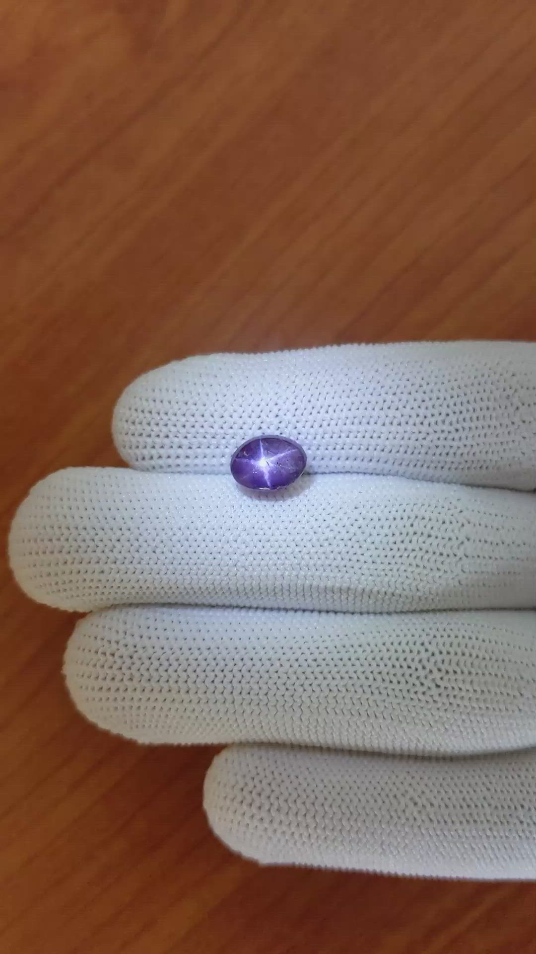 4.15 Ct. Purple Star Sapphire from Ceylon (Sri Lanka) Size Video