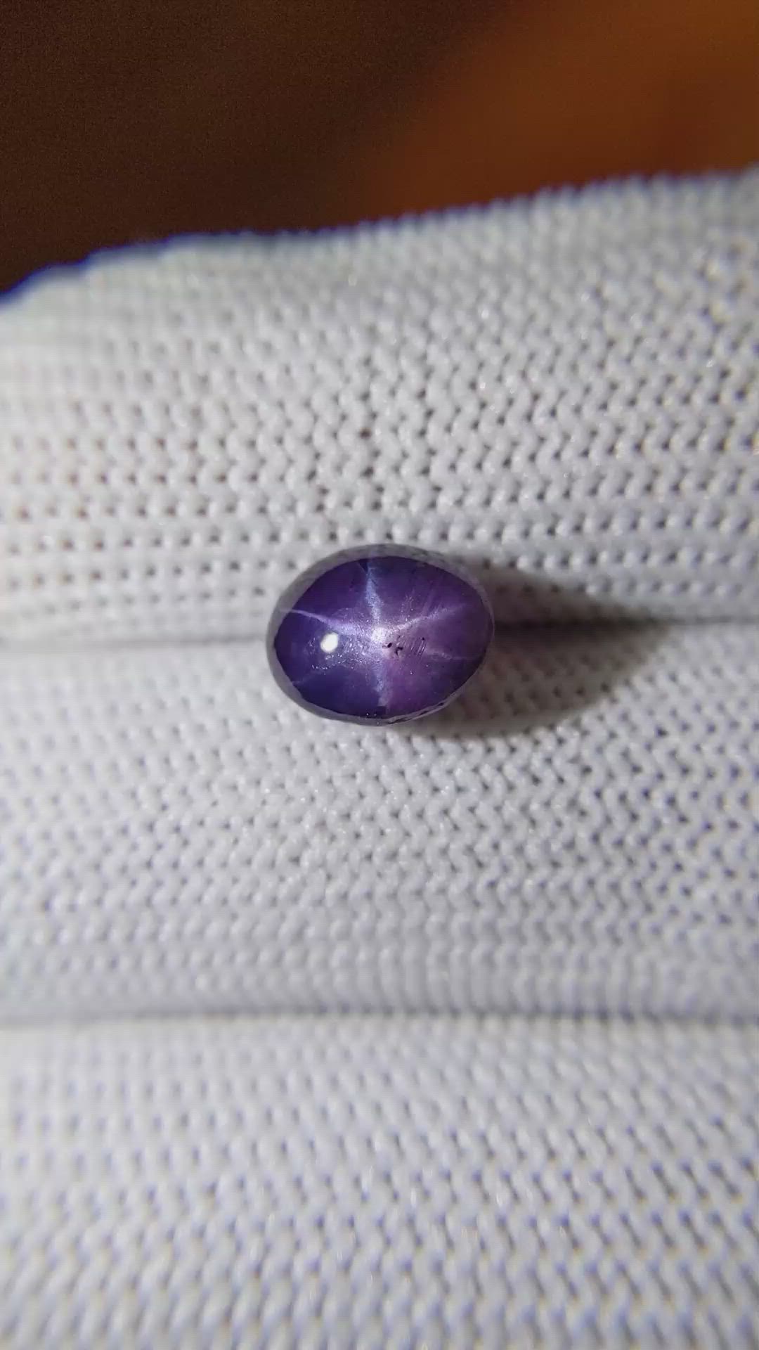4.15 Ct. Purple Star Sapphire from Ceylon (Sri Lanka) Size Video