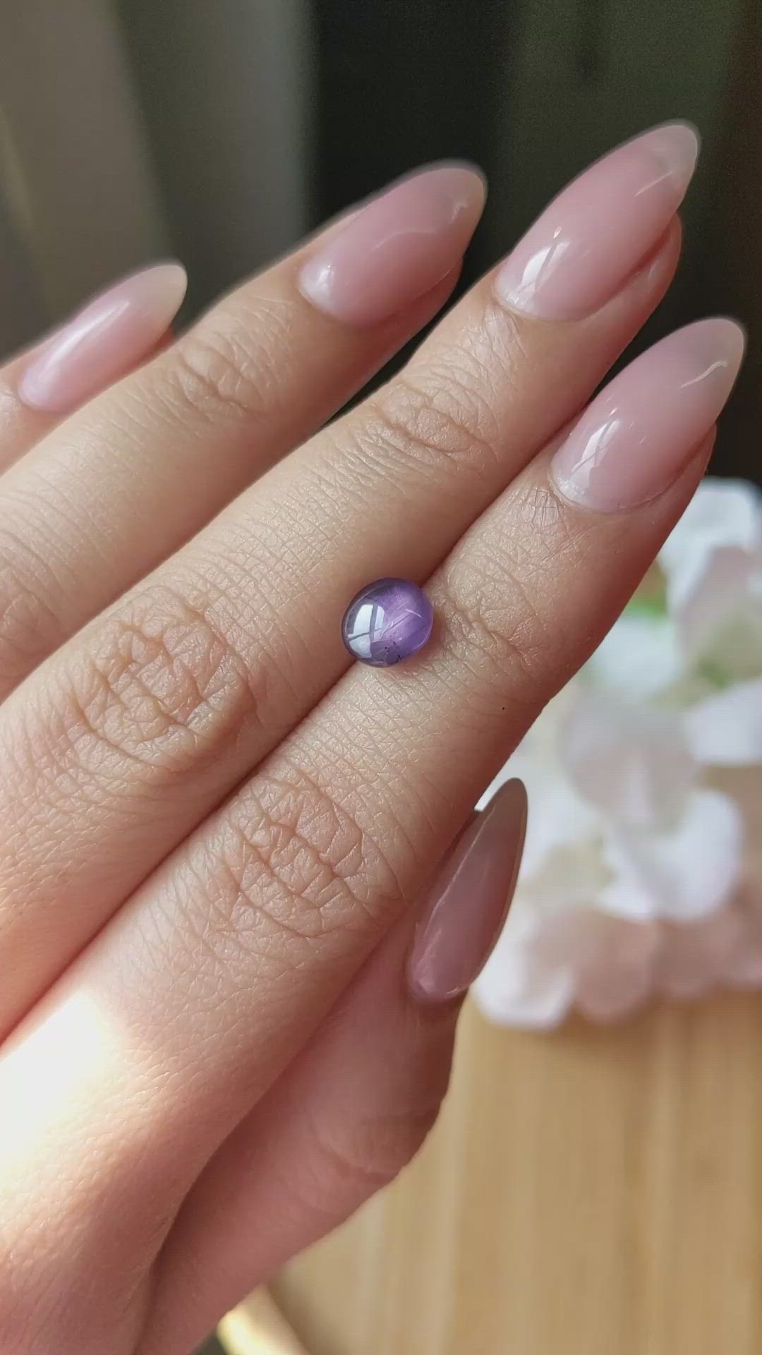 1.86 Ct. Purple Star Sapphire from Ceylon (Sri Lanka) Size Video
