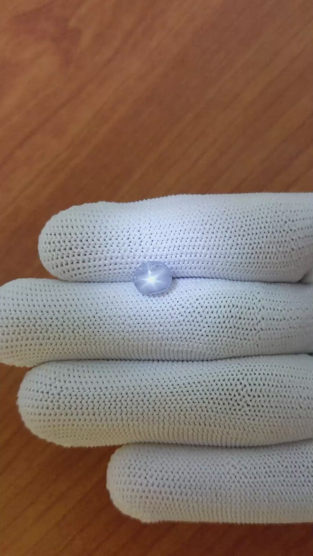 2.31 Ct. Greyish Blue Star Sapphire from Ceylon (Sri Lanka) Size Video