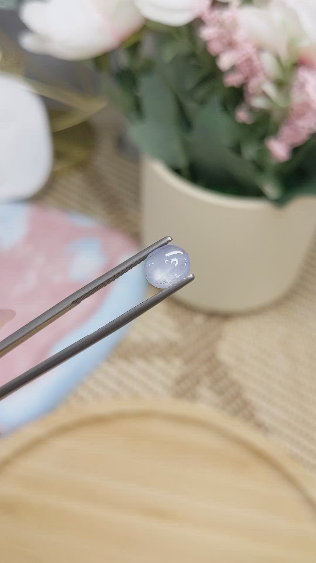 2.31 Ct. Greyish Blue Star Sapphire from Ceylon (Sri Lanka) Size Video