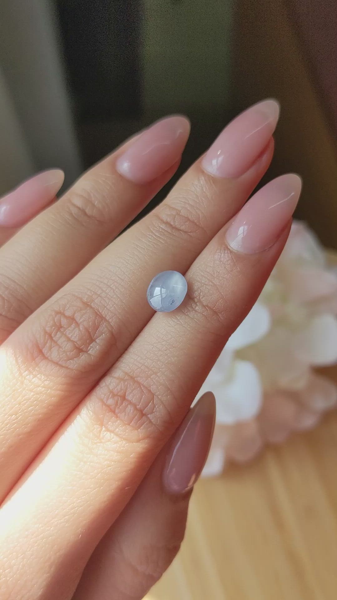 2.31 Ct. Greyish Blue Star Sapphire from Ceylon (Sri Lanka) Size Video