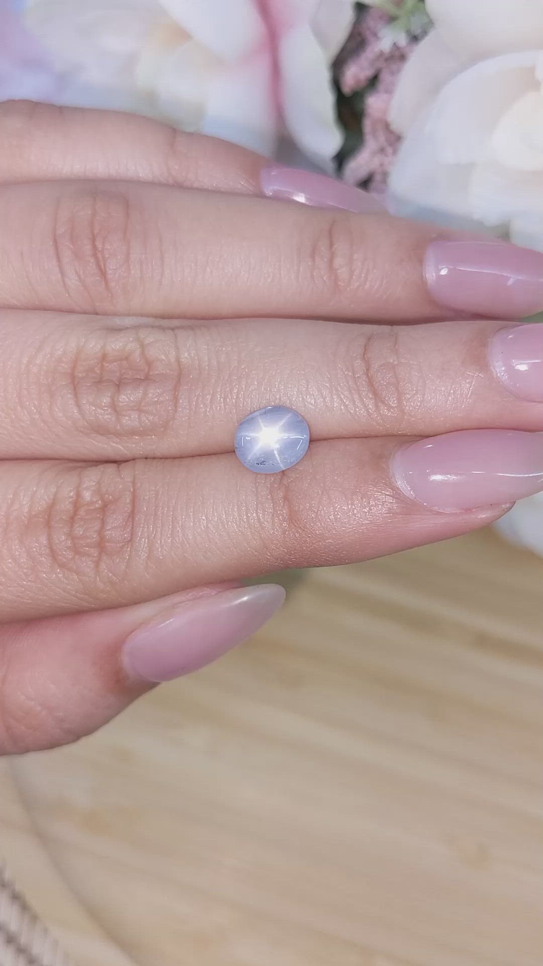 2.31 Ct. Greyish Blue Star Sapphire from Ceylon (Sri Lanka) Size Video