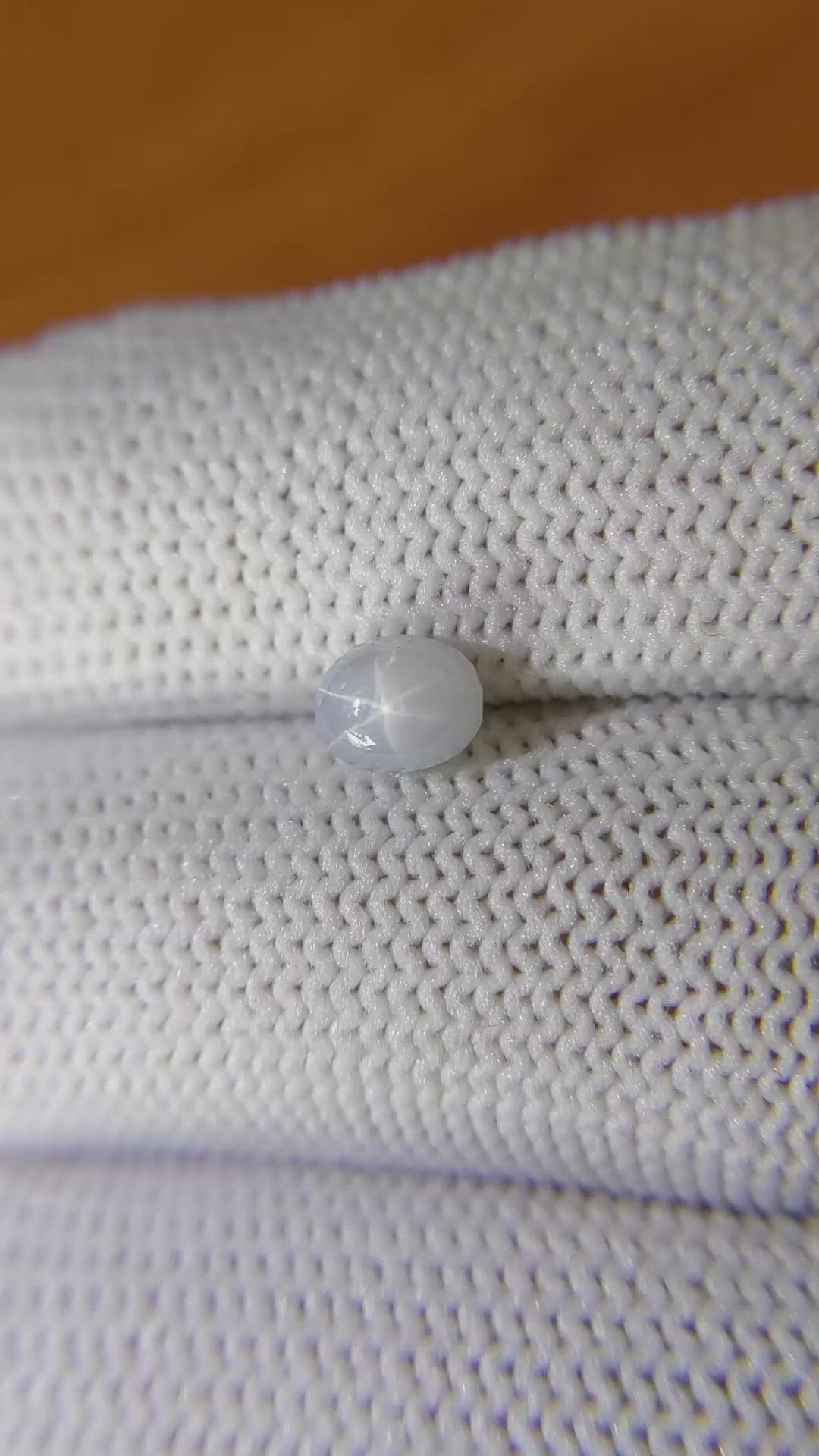 1.47 Ct. Bluish Grey Star Sapphire from Ceylon (Sri Lanka) Size Video