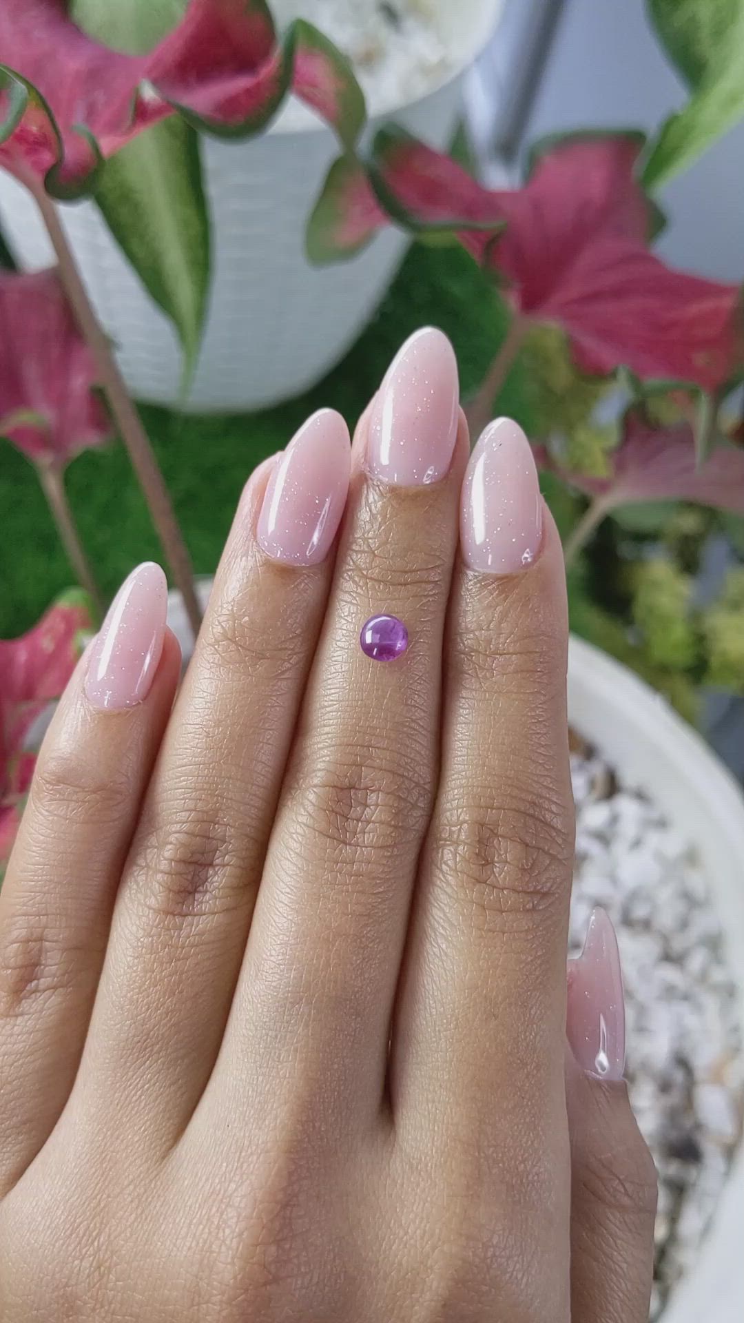 0.79 Ct. Pinkish Purple Star Sapphire from Ceylon (Sri Lanka) Size Video