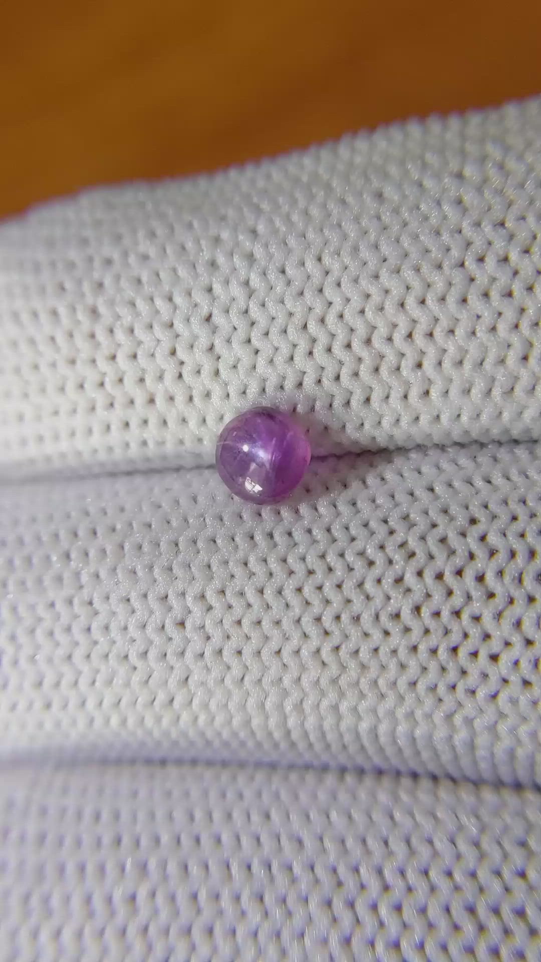 0.79 Ct. Pinkish Purple Star Sapphire from Ceylon (Sri Lanka) Size Video