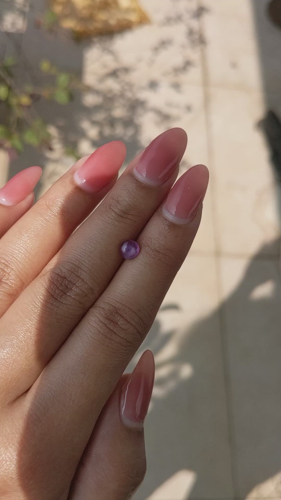 0.79 Ct. Pinkish Purple Star Sapphire from Ceylon (Sri Lanka) Size Video