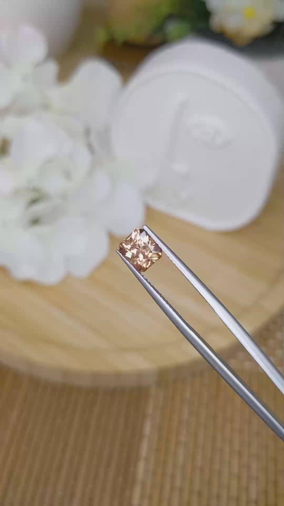 1.65 Ct. Yellowish Brown Sapphire from Ceylon (Sri Lanka) Size Video