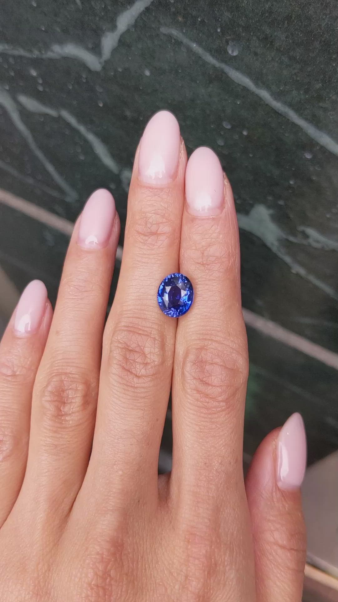 4.10 Ct. Blue Sapphire from Ceylon (Sri Lanka) Size Video