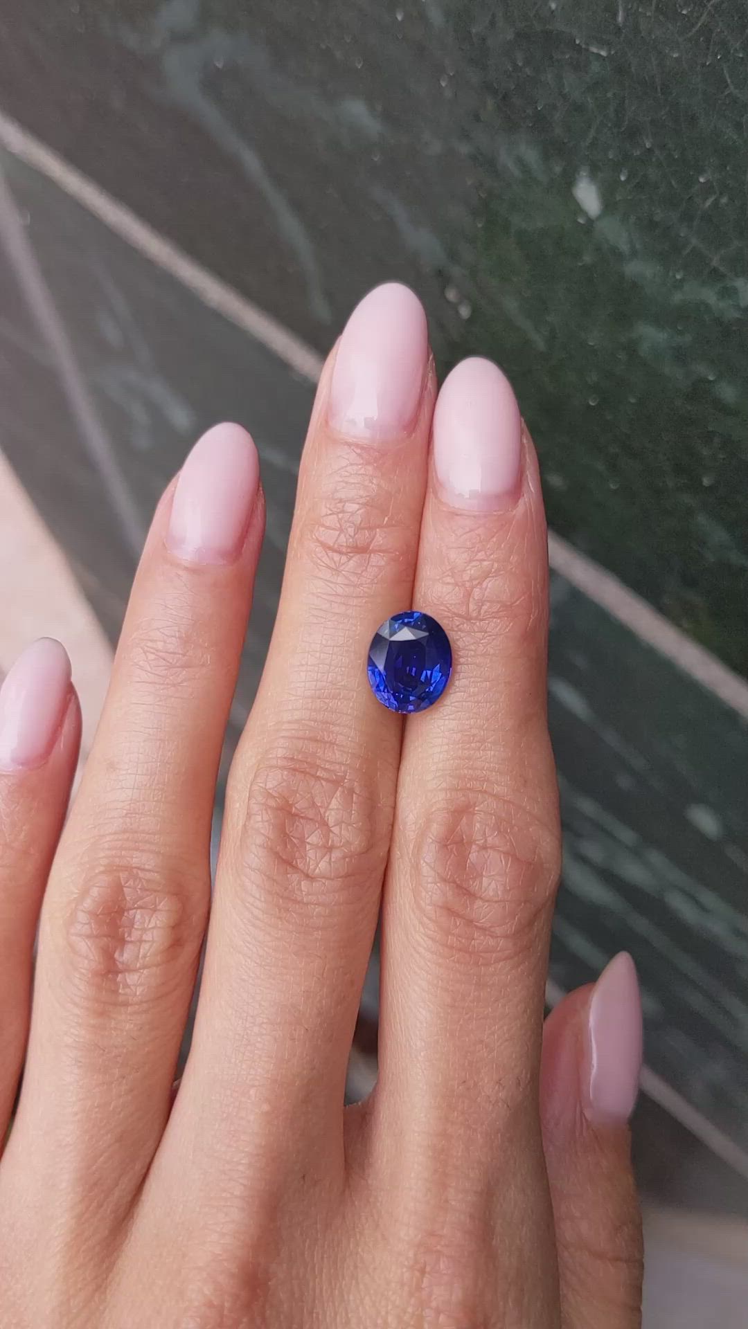 4.10 Ct. Blue Sapphire from Ceylon (Sri Lanka) Size Video