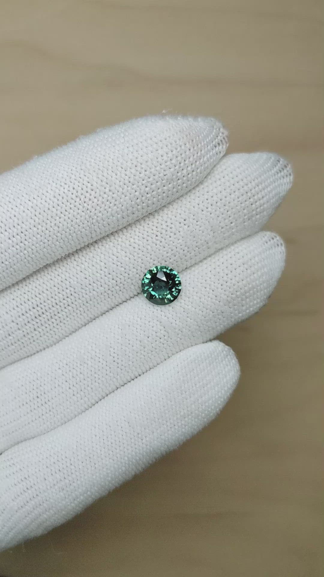2.11 Ct. Bluish Green Sapphire from Madagascar Size Video