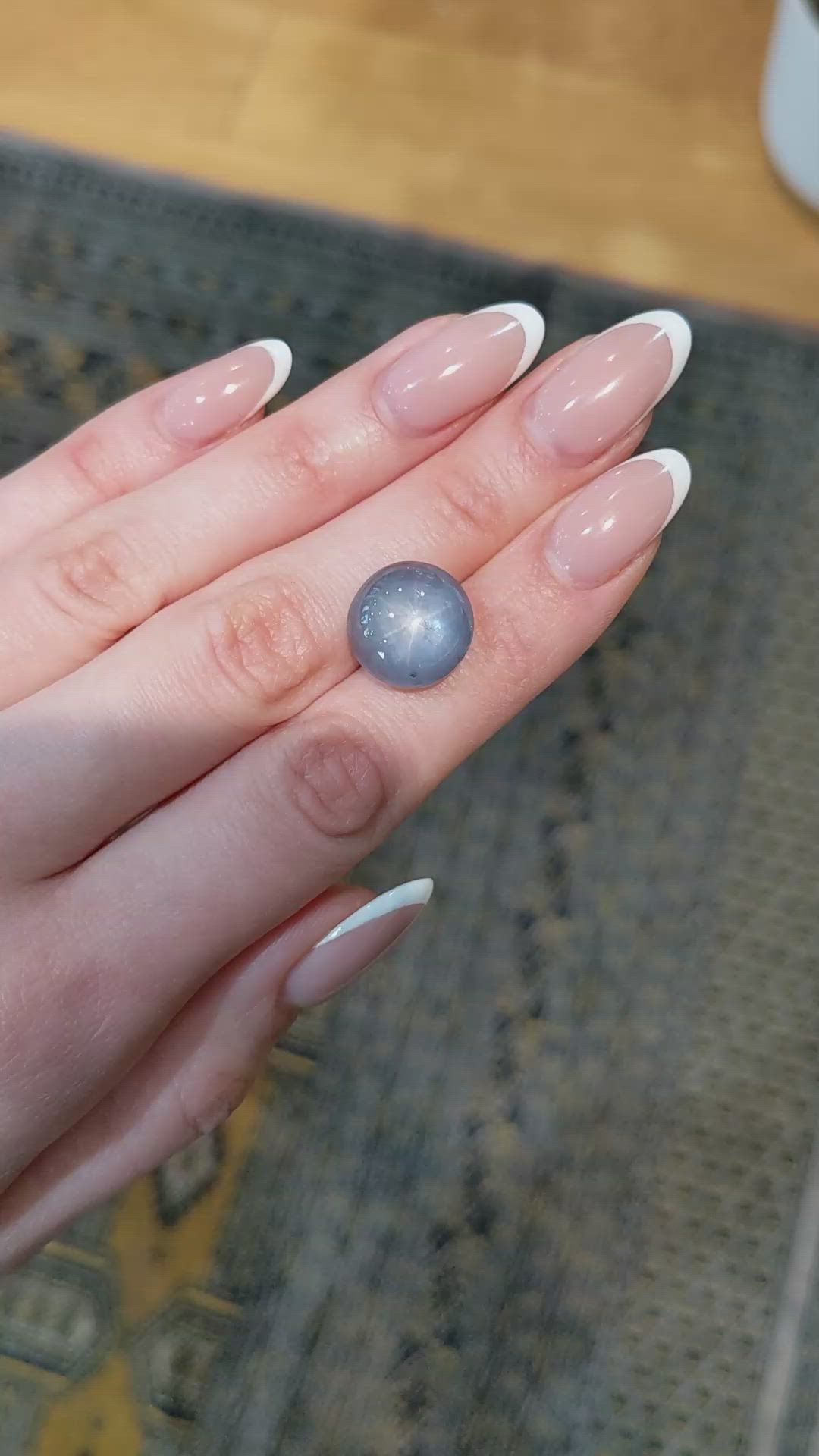 24.93 Ct. Greyish Blue Star Sapphire from Ceylon (Sri Lanka) Size Video