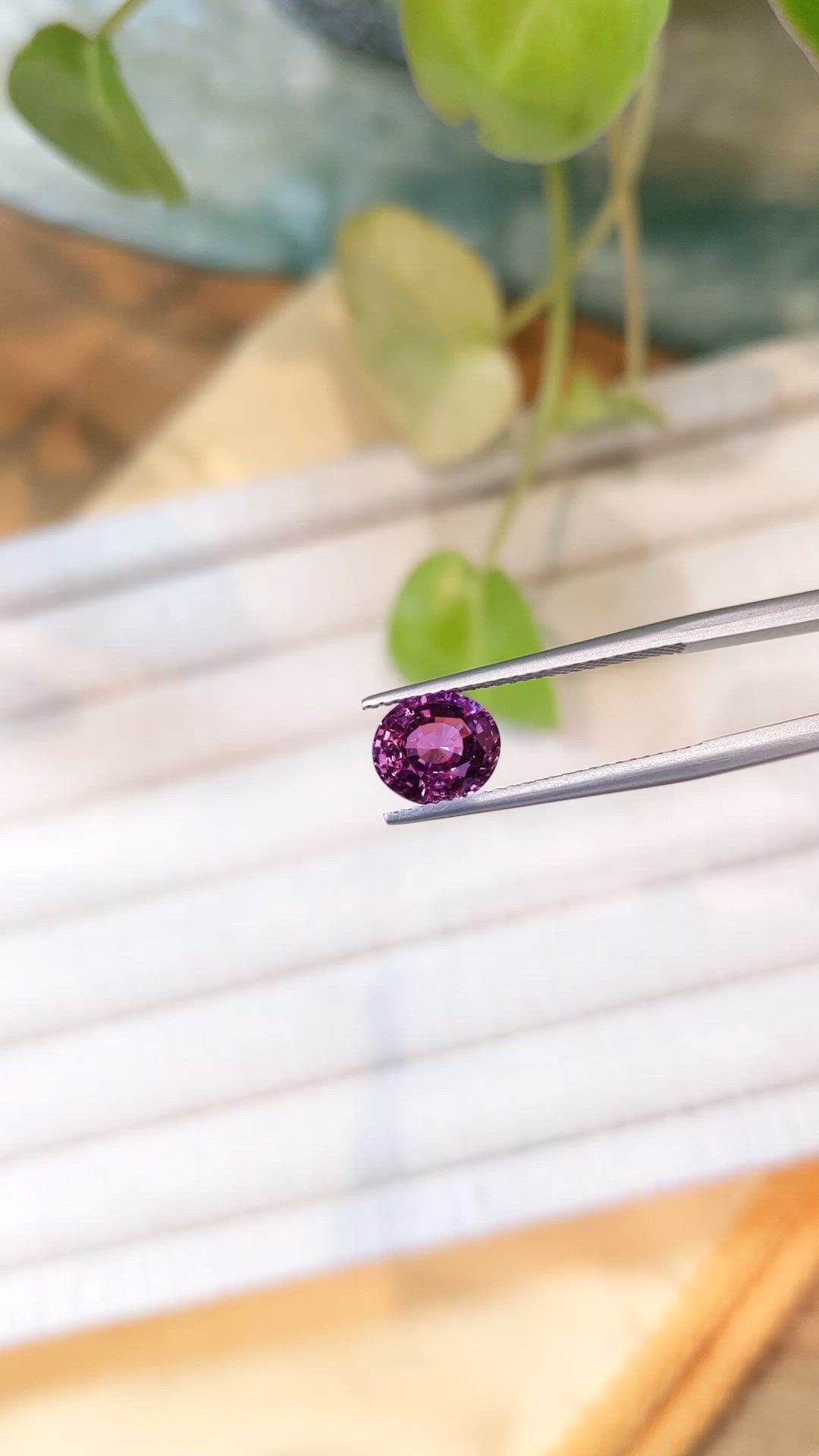 2.16 Ct. Pinkish Purple Sapphire from Madagascar Size Video