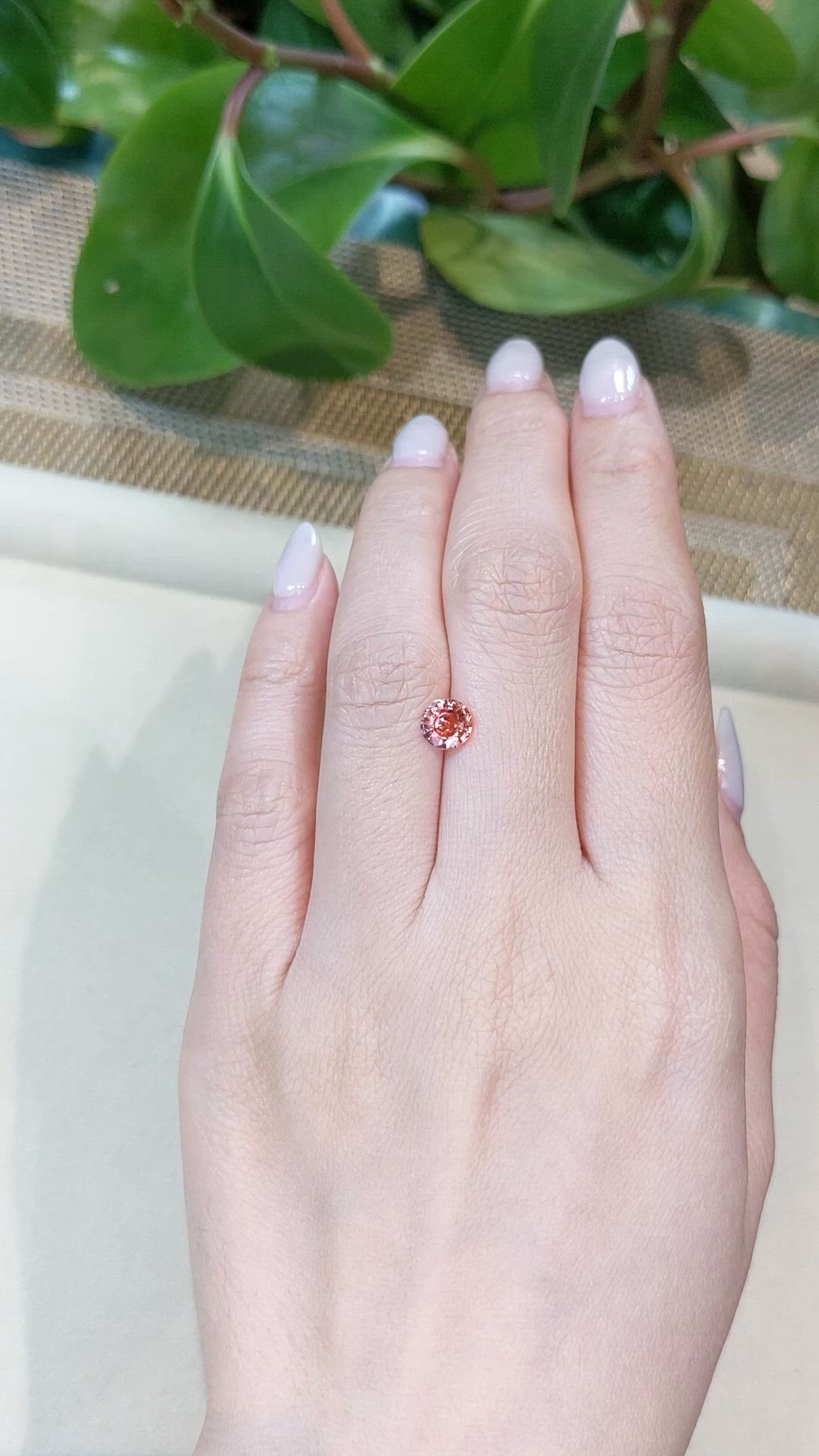 0.91 Ct. Padparadscha Sapphire from Madagascar Size Video