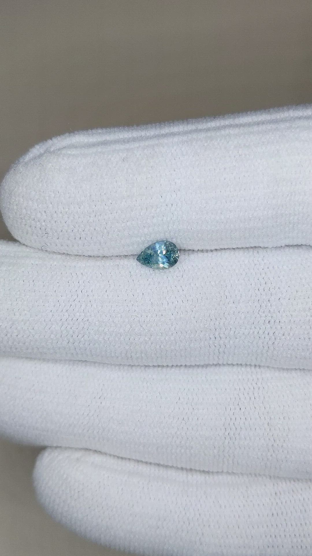 0.51 Ct. Greenish Blue Sapphire from Montana Size Video