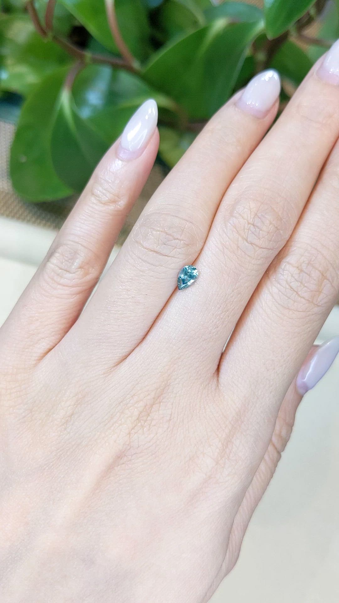0.51 Ct. Greenish Blue Sapphire from Montana Size Video