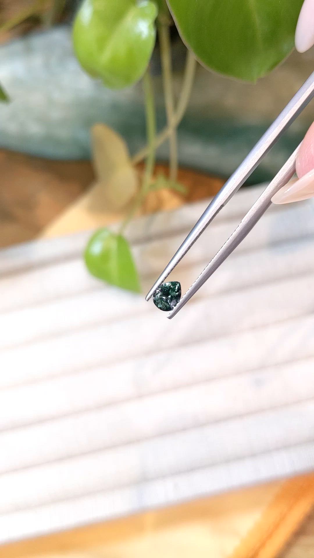 0.53 Ct. Bluish Green Sapphire from Montana Size Video