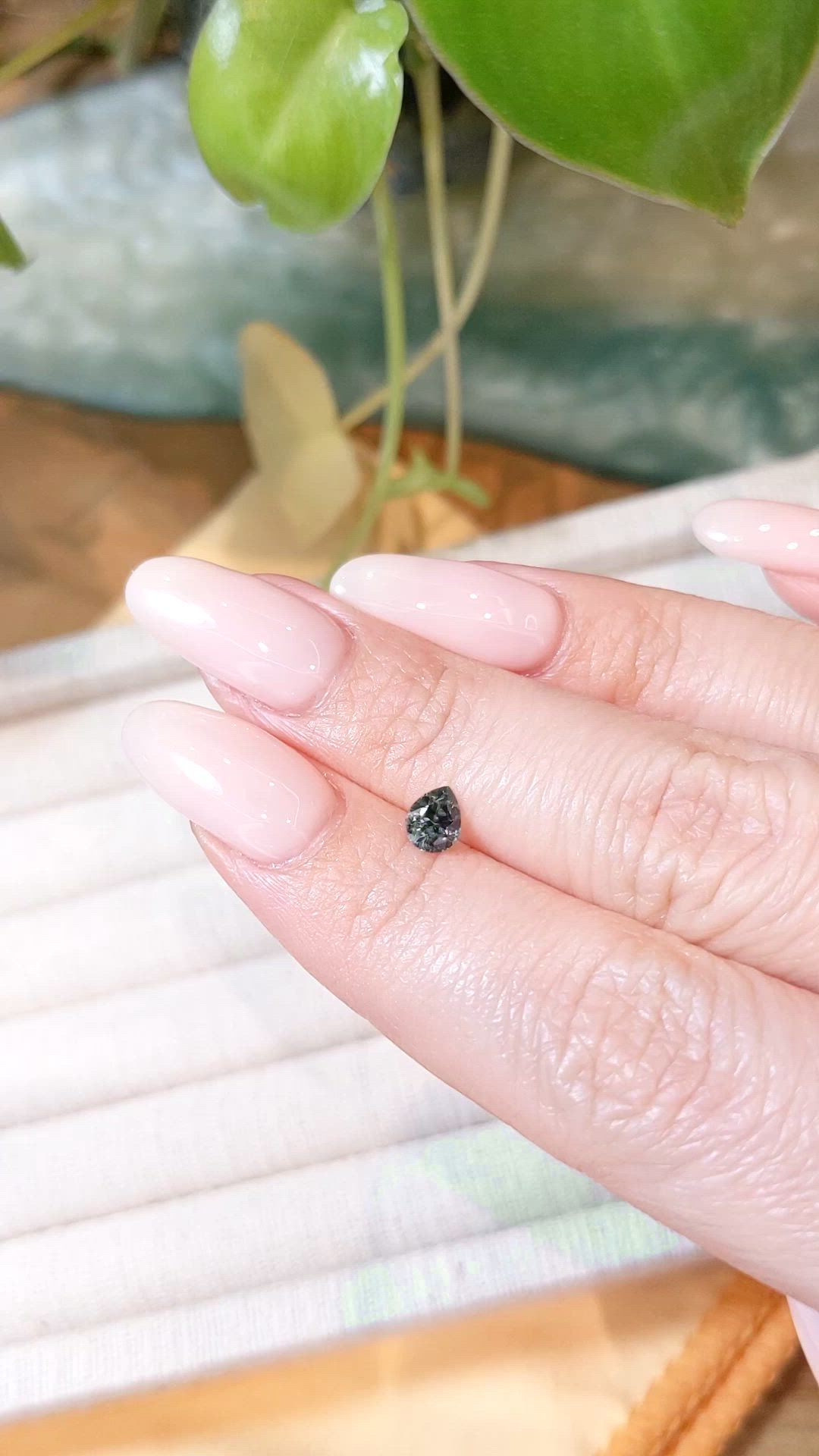 0.53 Ct. Bluish Green Sapphire from Montana Size Video