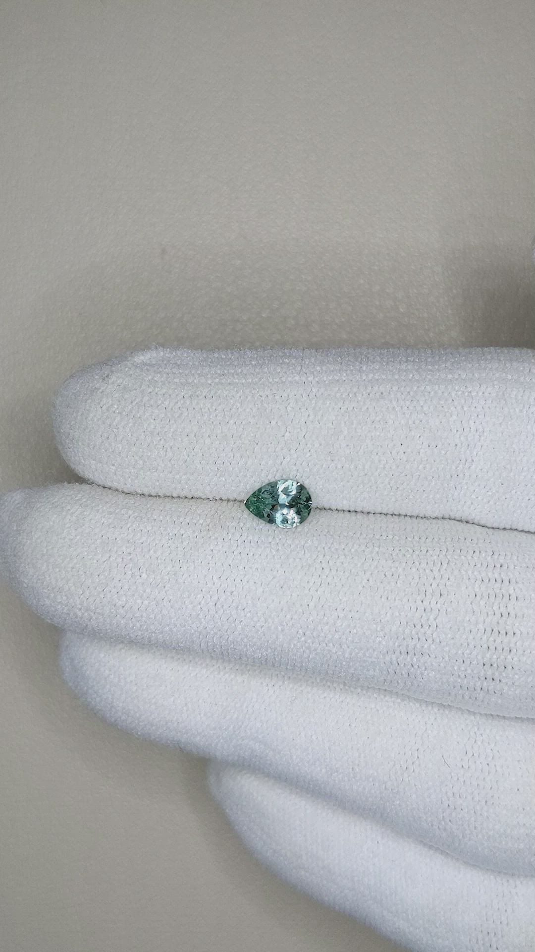 0.52 Ct. Green Sapphire from Montana Size Video