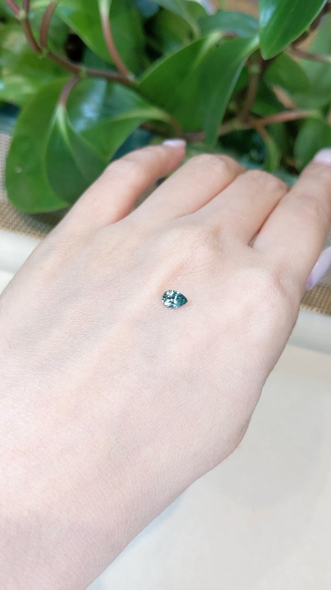 0.52 Ct. Green Sapphire from Montana Size Video
