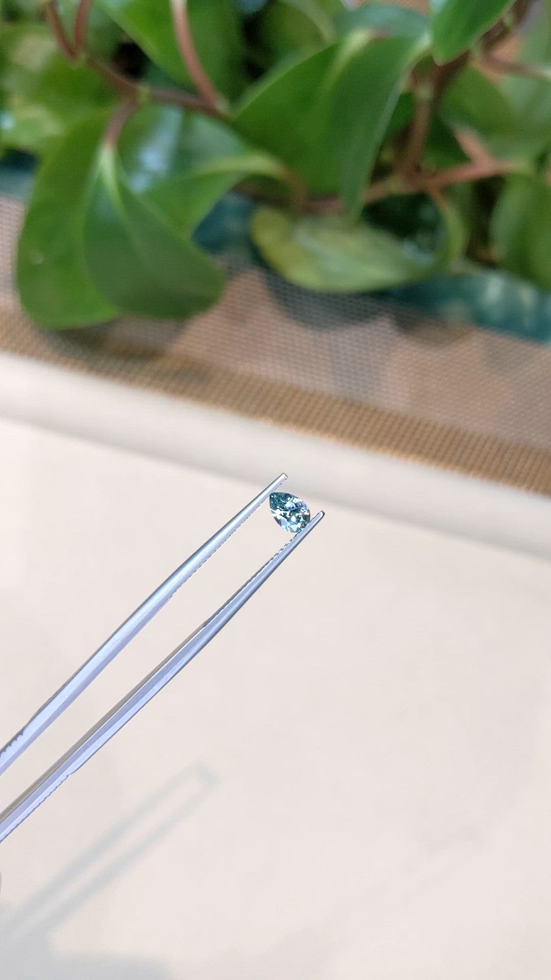 0.51 Ct. Bluish Green Sapphire from Montana Size Video