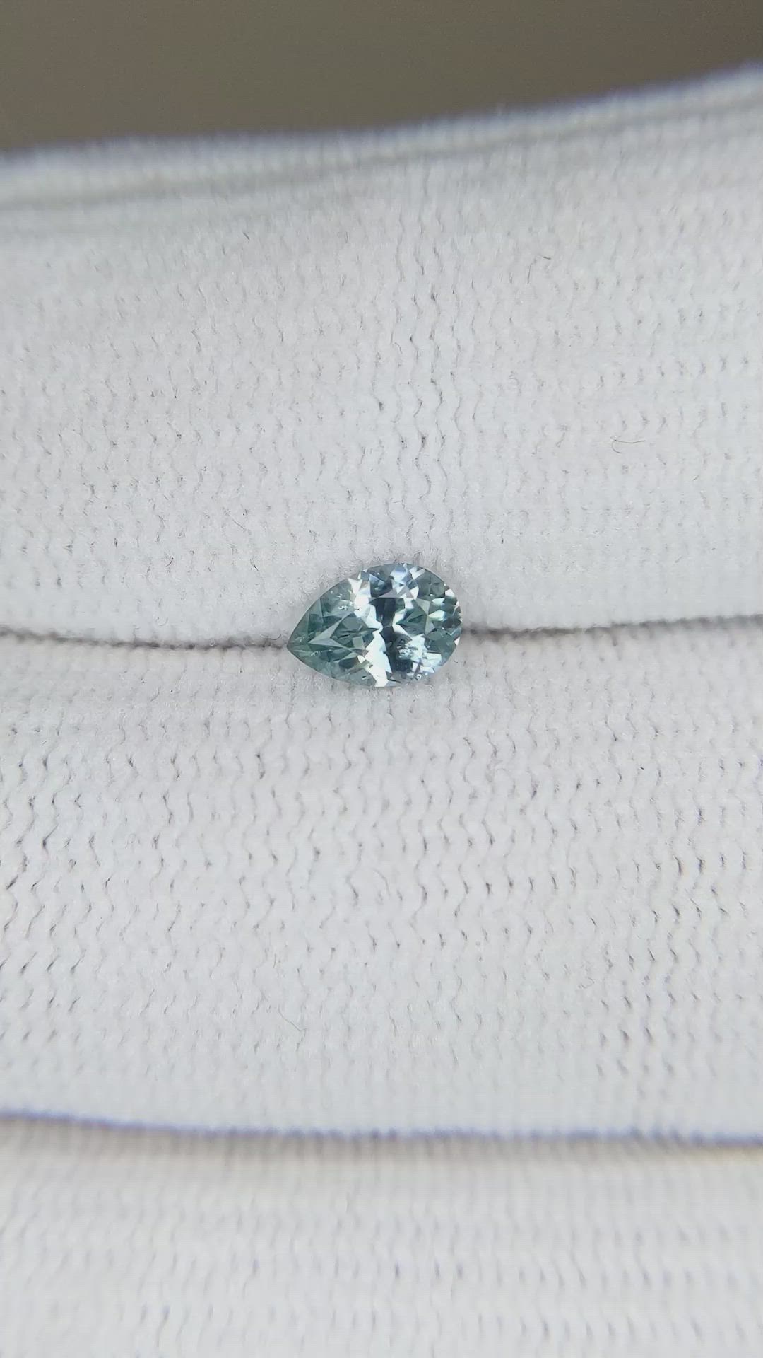 0.51 Ct. Bluish Green Sapphire from Montana Size Video