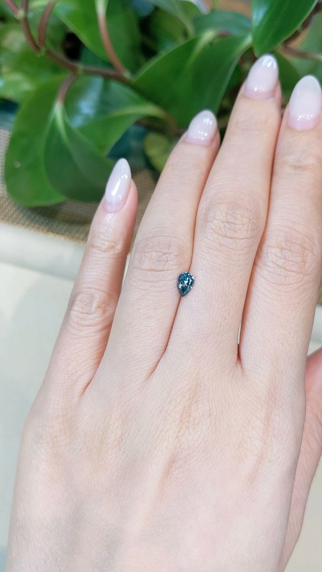 0.51 Ct. Bluish Green Sapphire from Montana Size Video