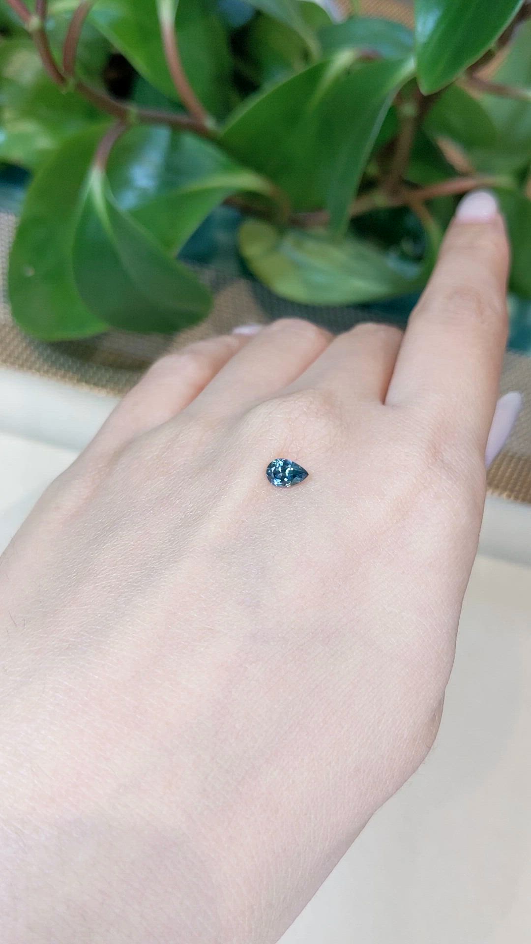 0.51 Ct. Bluish Green Sapphire from Montana Size Video