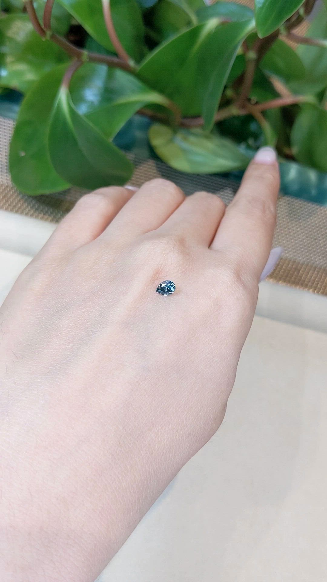 0.50 Ct. Bluish Green Sapphire from Montana Size Video