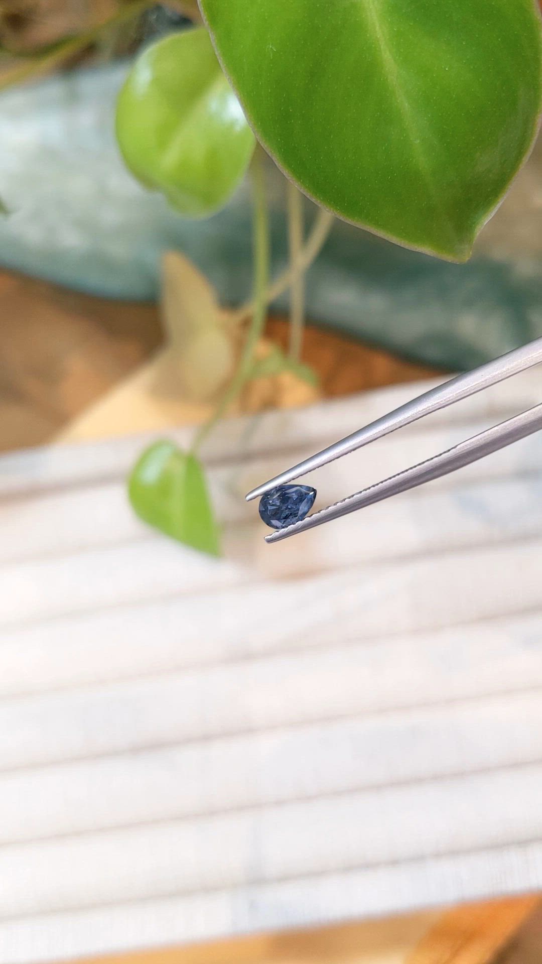 0.50 Ct. Greyish Blue Sapphire from Montana Size Video