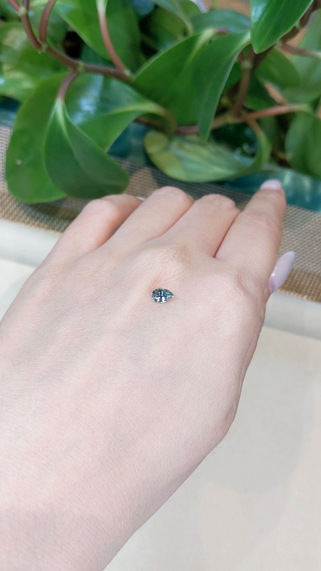 0.51 Ct. Green Sapphire from Montana Size Video