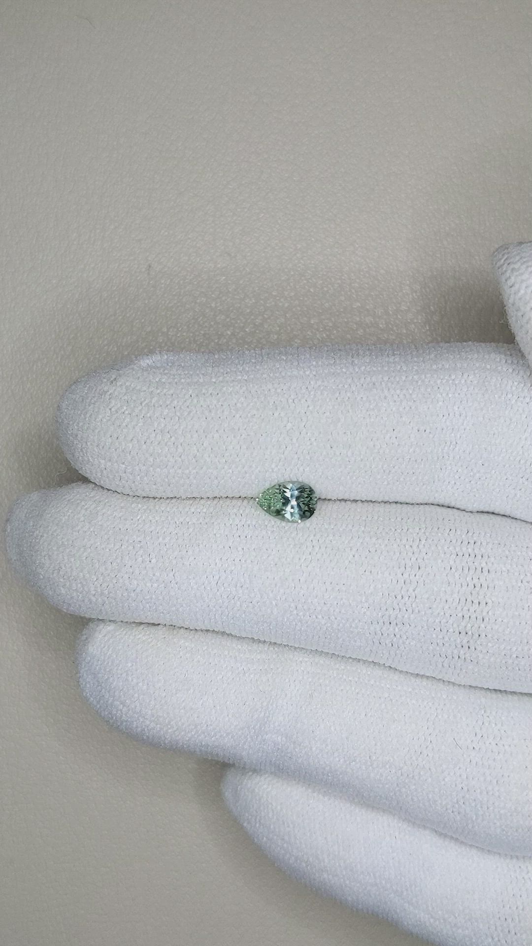 0.51 Ct. Green Sapphire from Montana Size Video
