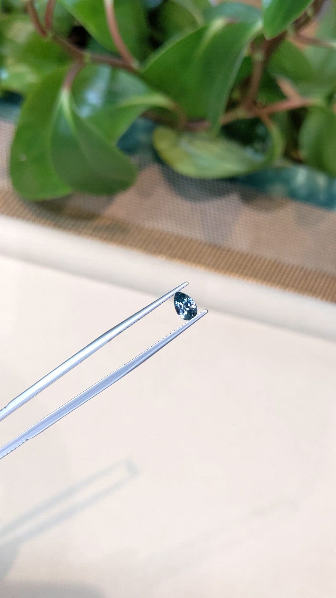 0.54 Ct. Greenish Blue Sapphire from Montana Size Video