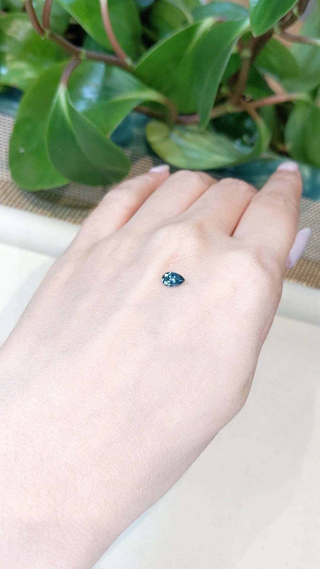 0.54 Ct. Greenish Blue Sapphire from Montana Size Video