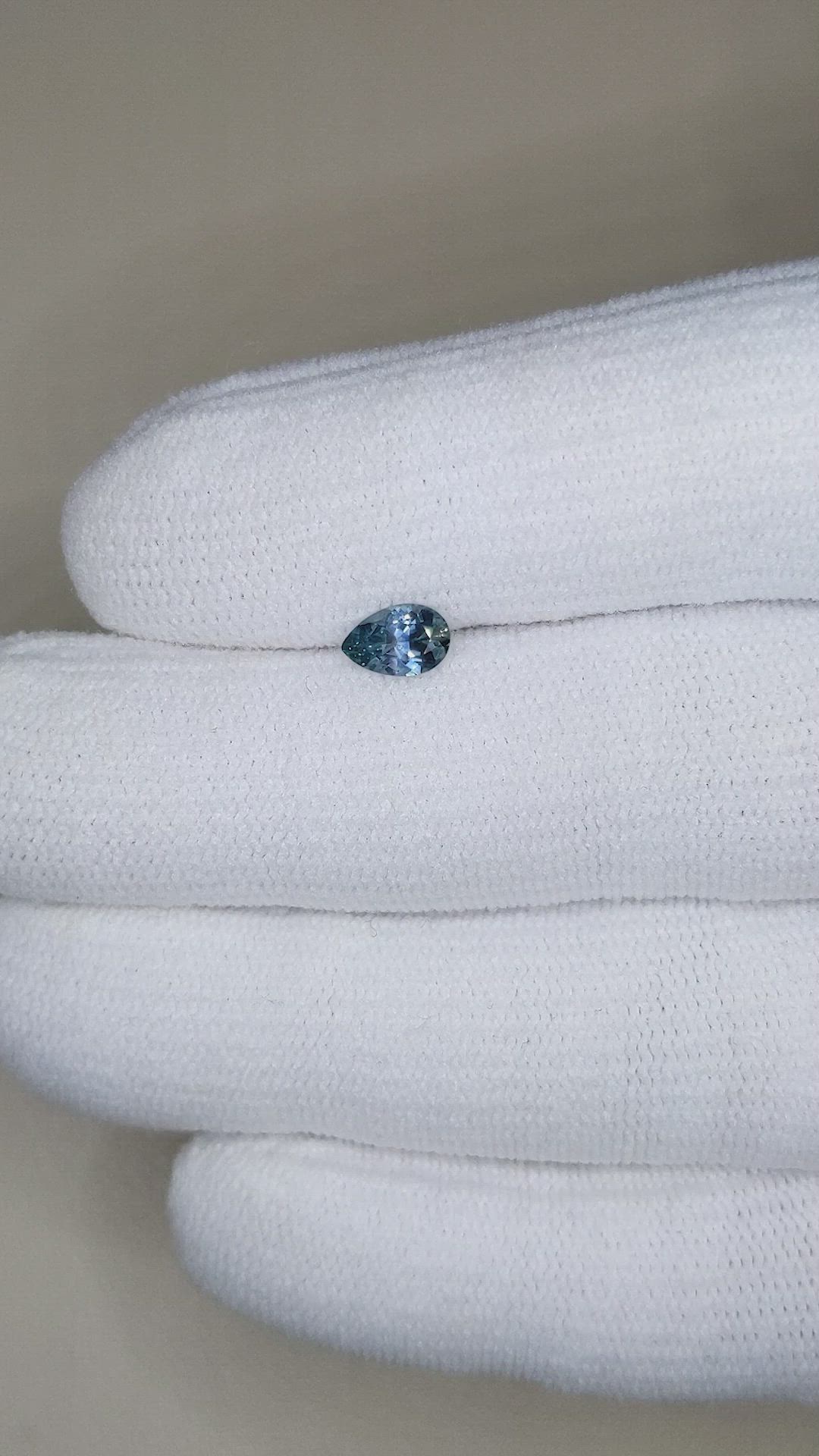 0.54 Ct. Greenish Blue Sapphire from Montana Size Video