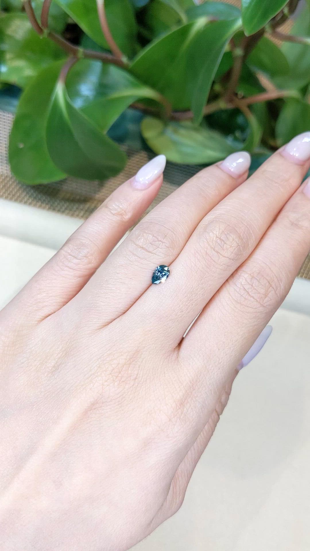 0.54 Ct. Greenish Blue Sapphire from Montana Size Video