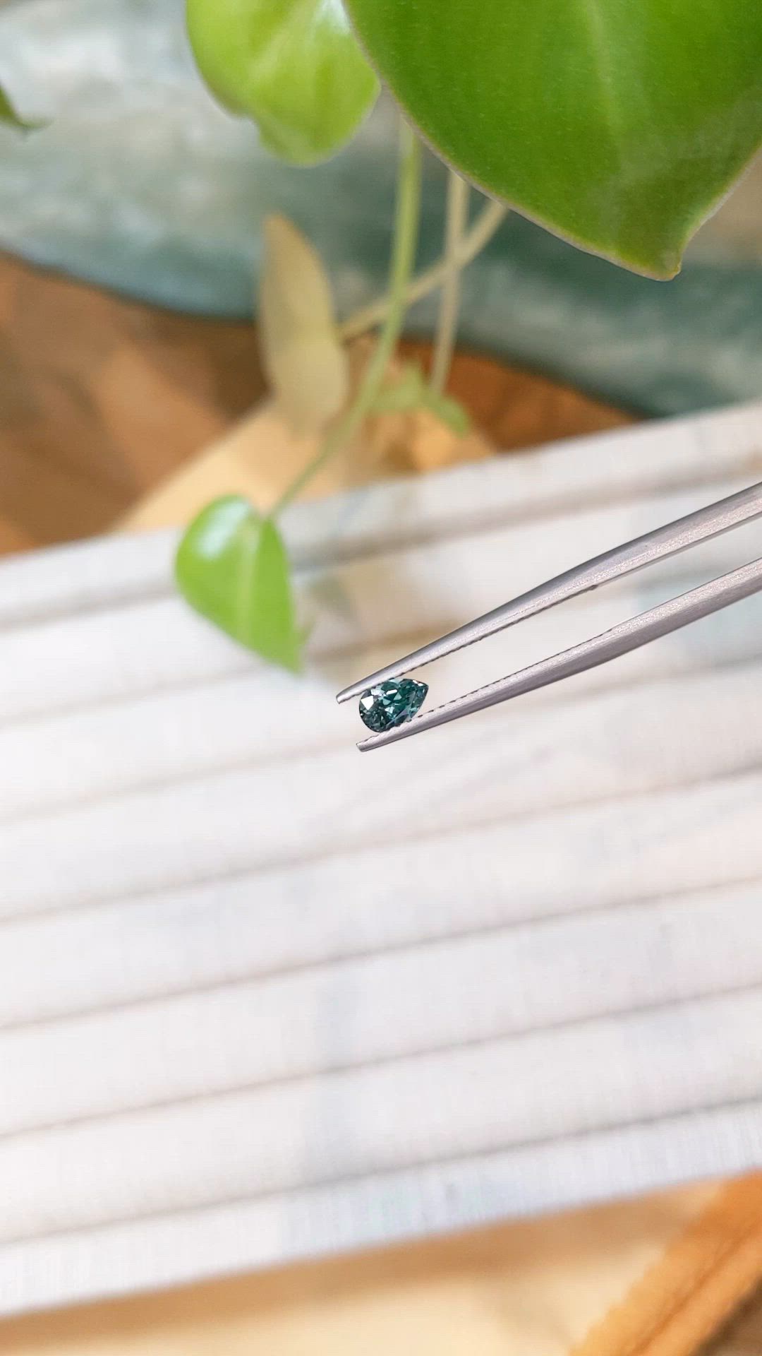 0.35 Ct. Greenish Blue Sapphire from Montana Size Video