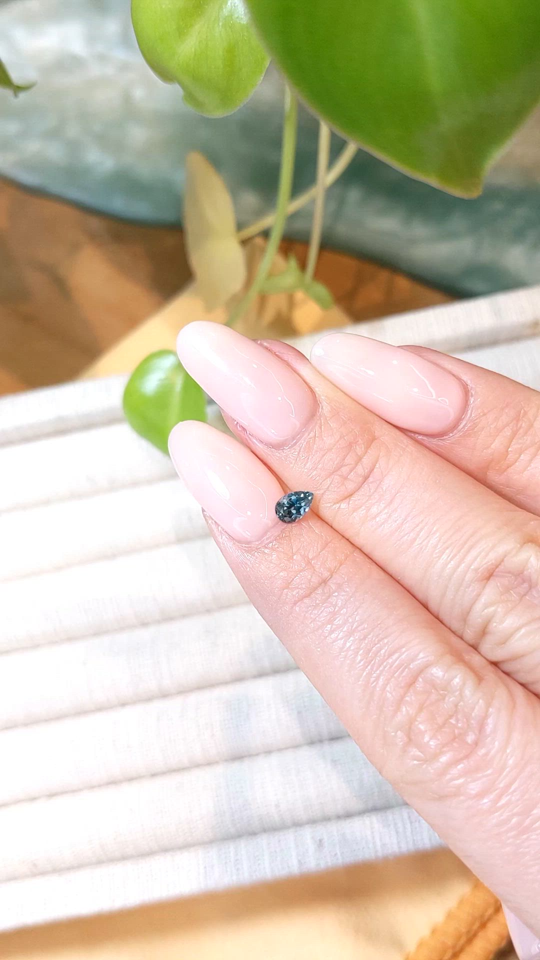 0.35 Ct. Greenish Blue Sapphire from Montana Size Video