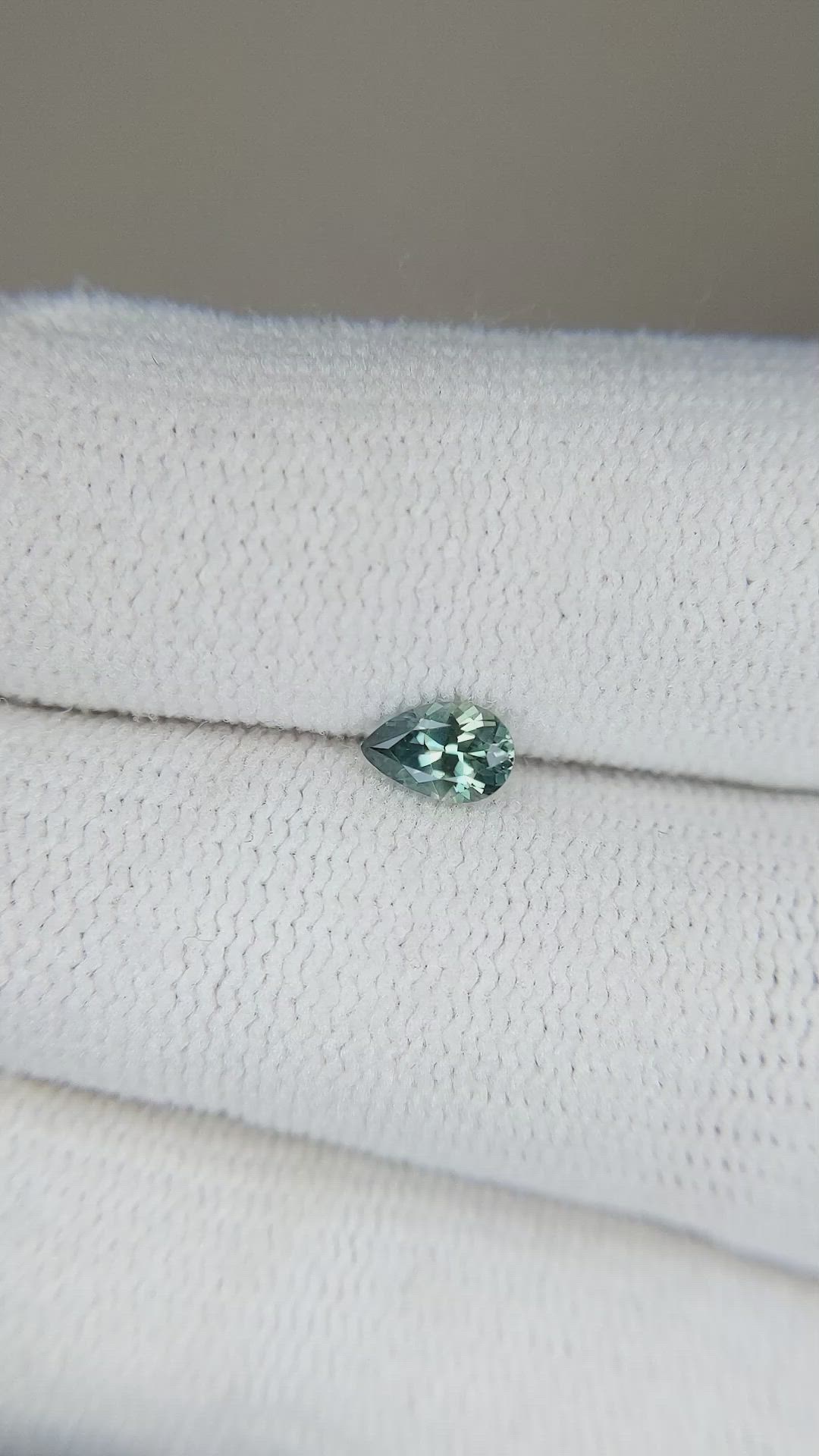 0.36 Ct. Bluish Green Sapphire from Montana Size Video