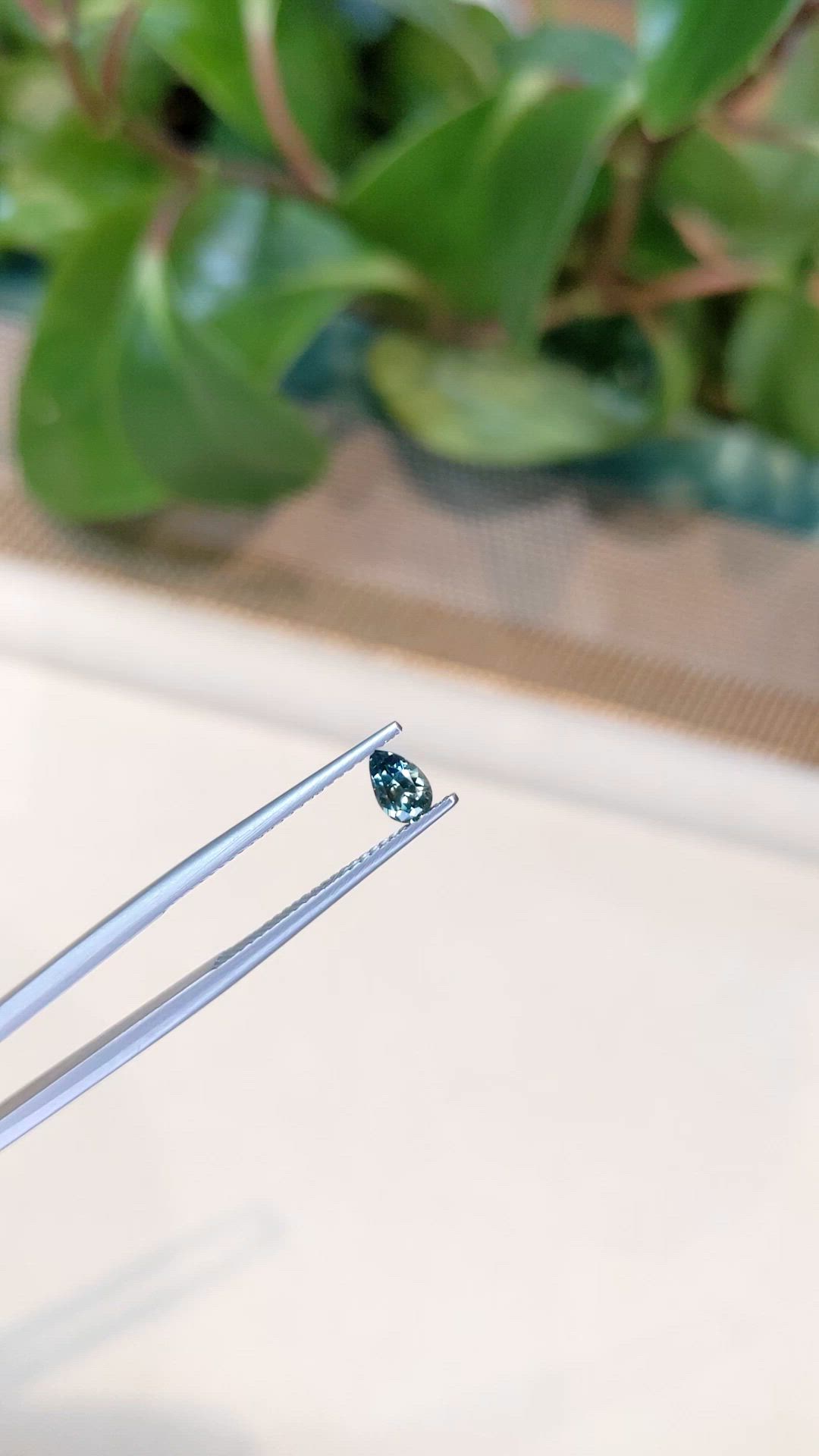 0.36 Ct. Bluish Green Sapphire from Montana Size Video