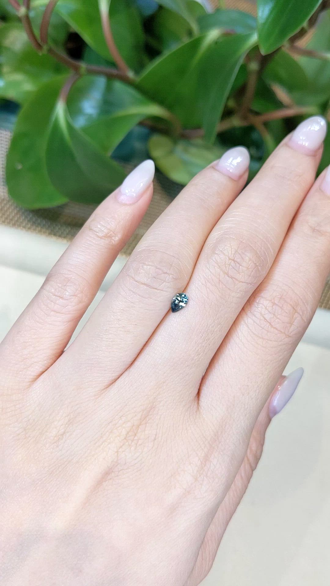 0.36 Ct. Bluish Green Sapphire from Montana Size Video