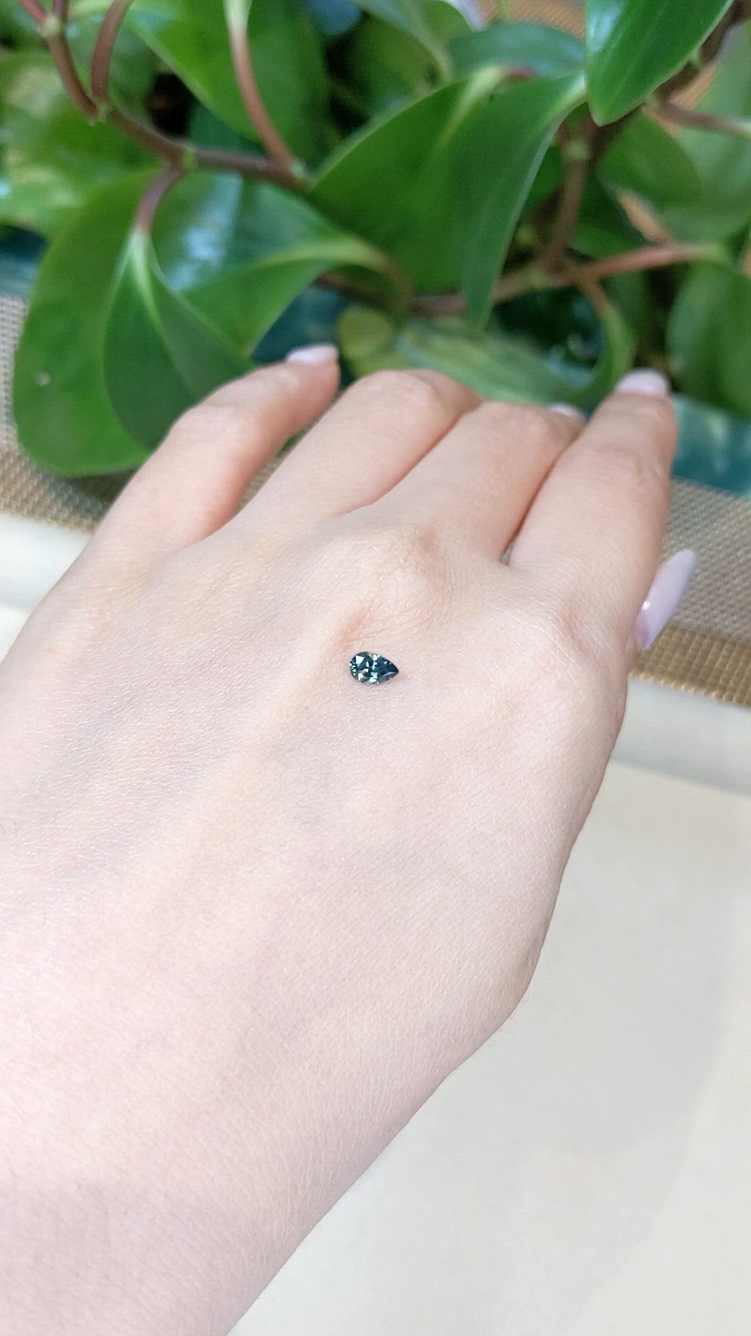 0.36 Ct. Bluish Green Sapphire from Montana Size Video