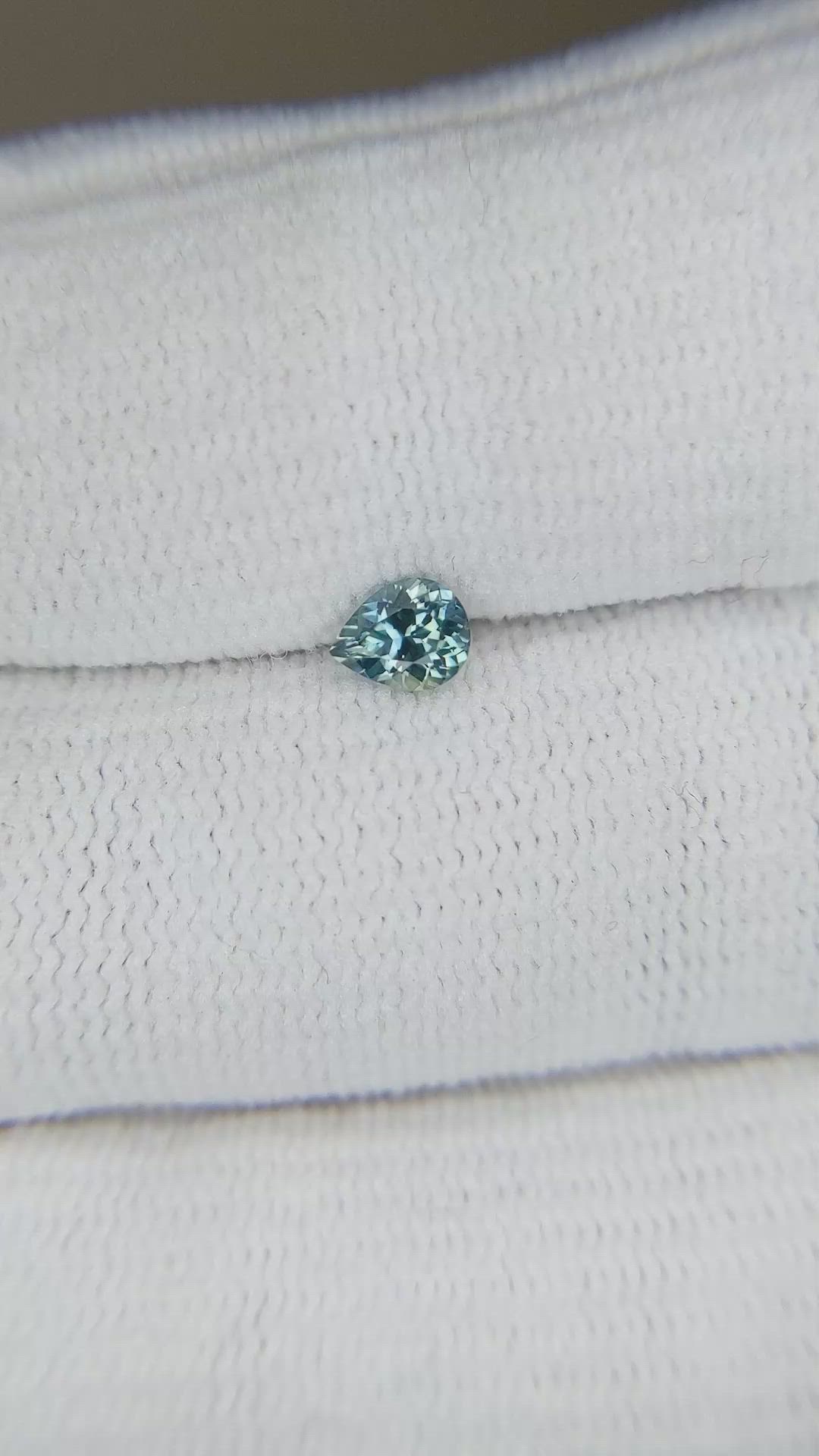 0.38 Ct. Greenish Blue Sapphire from Montana Size Video