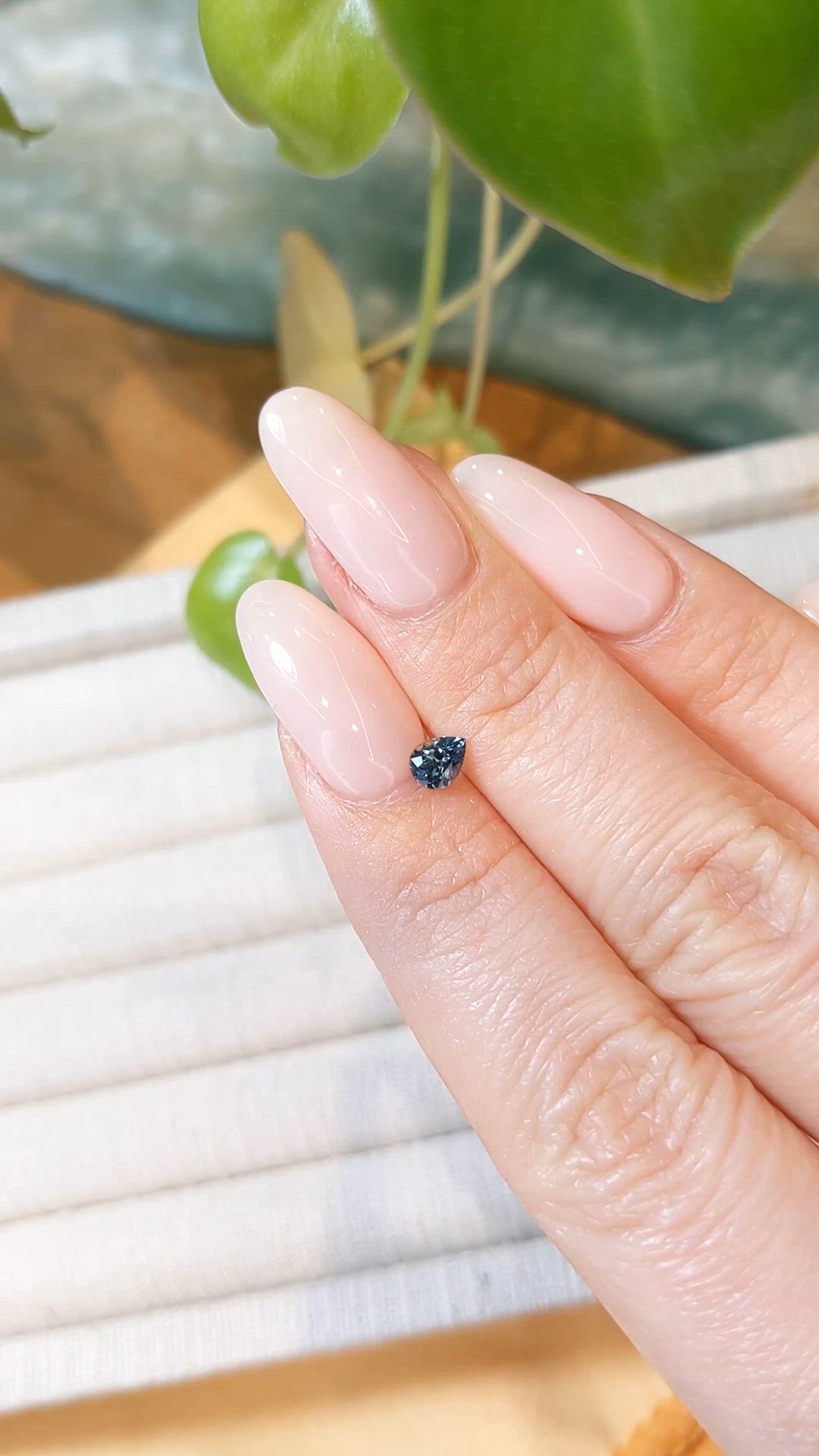 0.38 Ct. Greenish Blue Sapphire from Montana Size Video